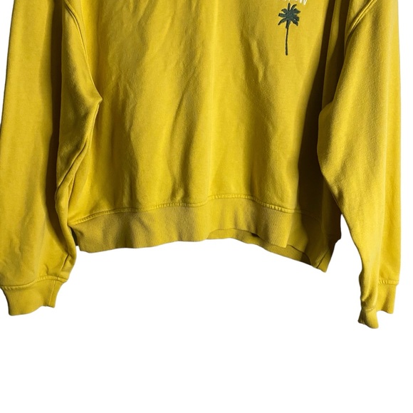 Old Navy Women's Yellow "Good Vibes Crew" Graphic Print Sweatshirt - Picture 3 of 8